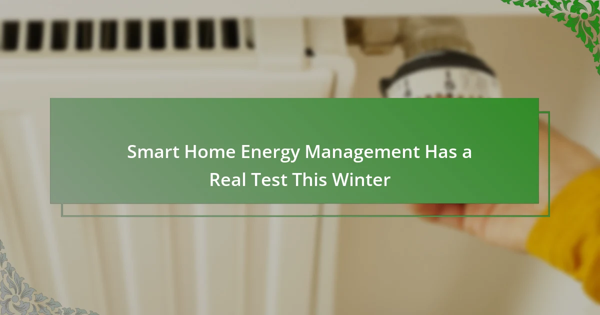 Smart Home Energy Management Has a Real Test This Winter